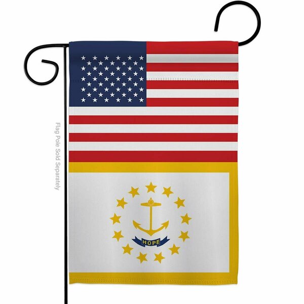 Guarderia 13 x 18.5 in. USA Rhode Island American State Vertical Garden Flag with Double-Sided GU3916629